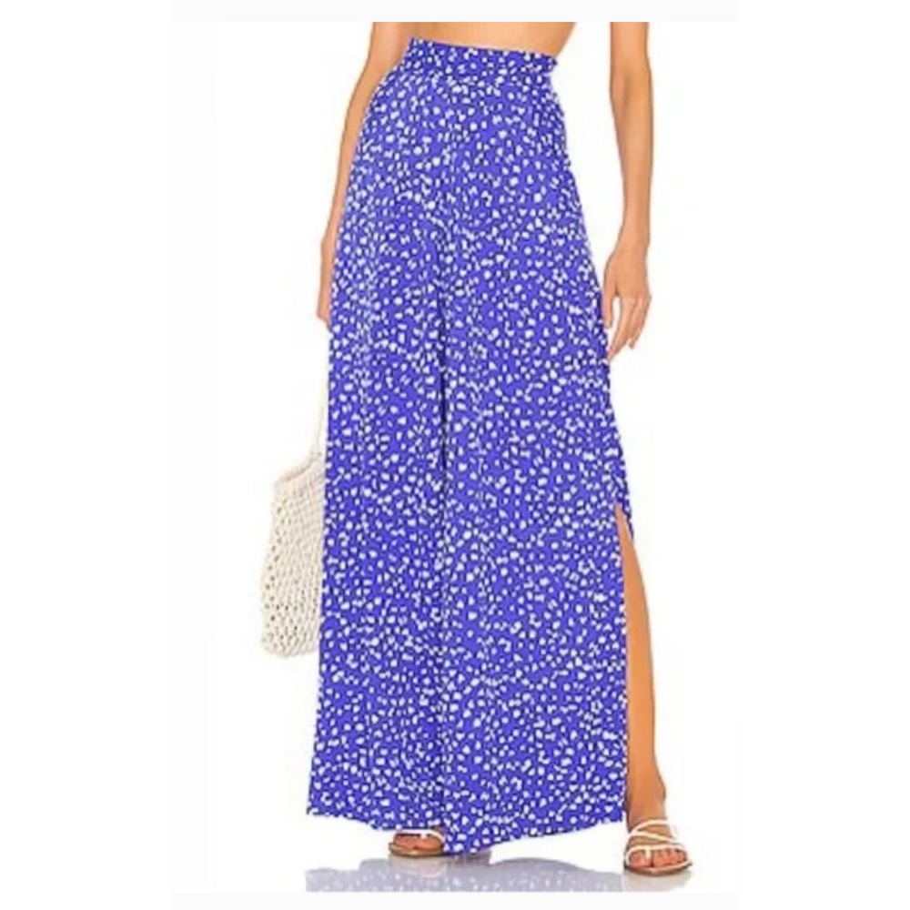 Maaji Ophelia Palazzo Wide Leg Pants Swim Coverup Split Leg Cornflower sz Small